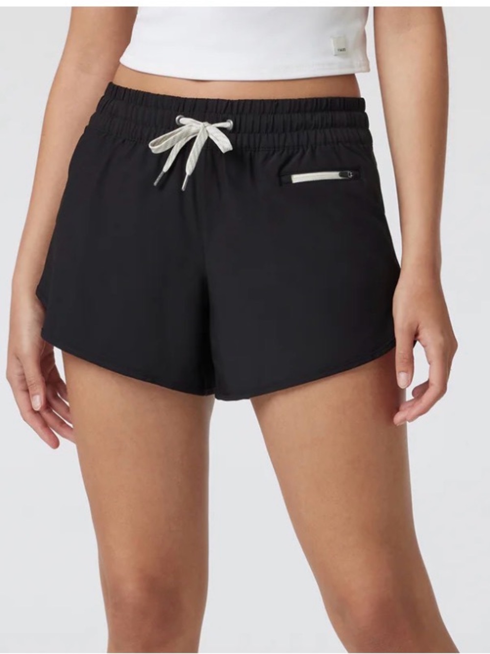 Vuori Black Athletic Drawstring Shorts with Contrast Tie